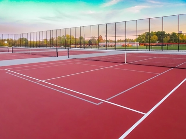 Thi công xây sân tennis-pickleball STANDARD với sơn có Hạt Cao Su Polyurethane TOPSPORTS 48